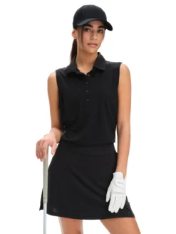 FOUR Dgolf mesh sleeveless polo w