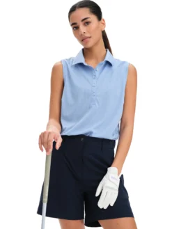 FOUR Dgolf mesh sleeveless polo w