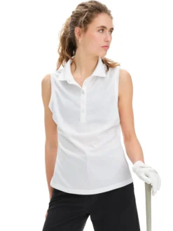 FOUR Dgolf mesh sleeveless polo w