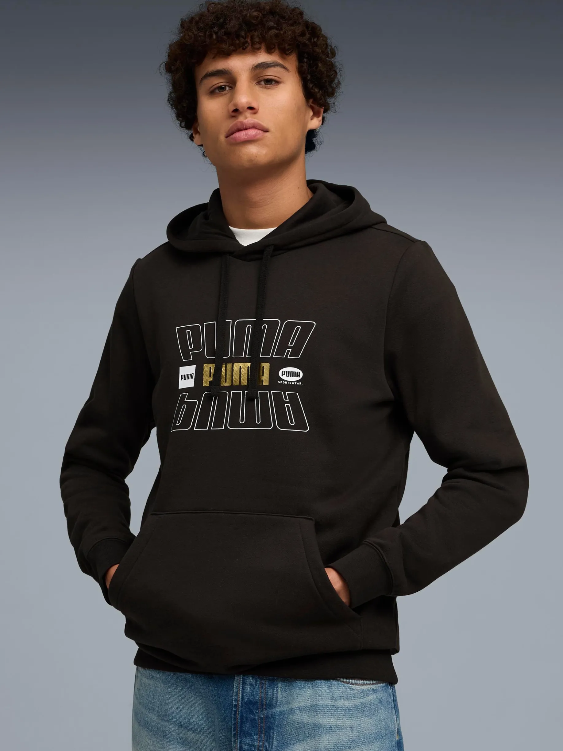 PUMAess logo lab holiday hoodie m